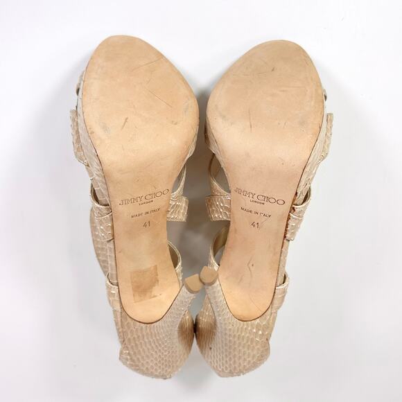 Jimmy Choo Python Strappy Sandal Heel - Women’s 11 - Picture 7 of 8